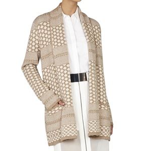 BCBG MAXAZRIA Shadia Jacquard Shawl Sweater XXS